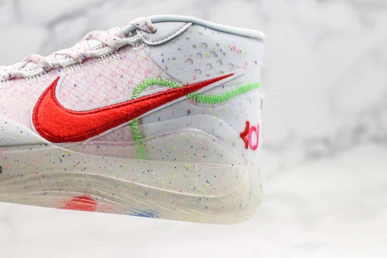 Nike Zoom KD 12 EP White Multi Color Red AR4230 118 | Premium Basketball Shoes