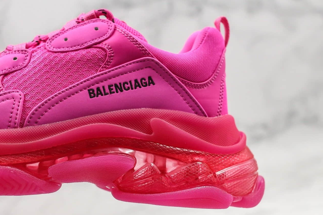 Balenciaga Triple S Clear Sole Sports Shoes in Pink - 541624W2FG15059 Balenciaga Triple S Clear Sole Sports Shoes in Pink - 541624W2FG15059