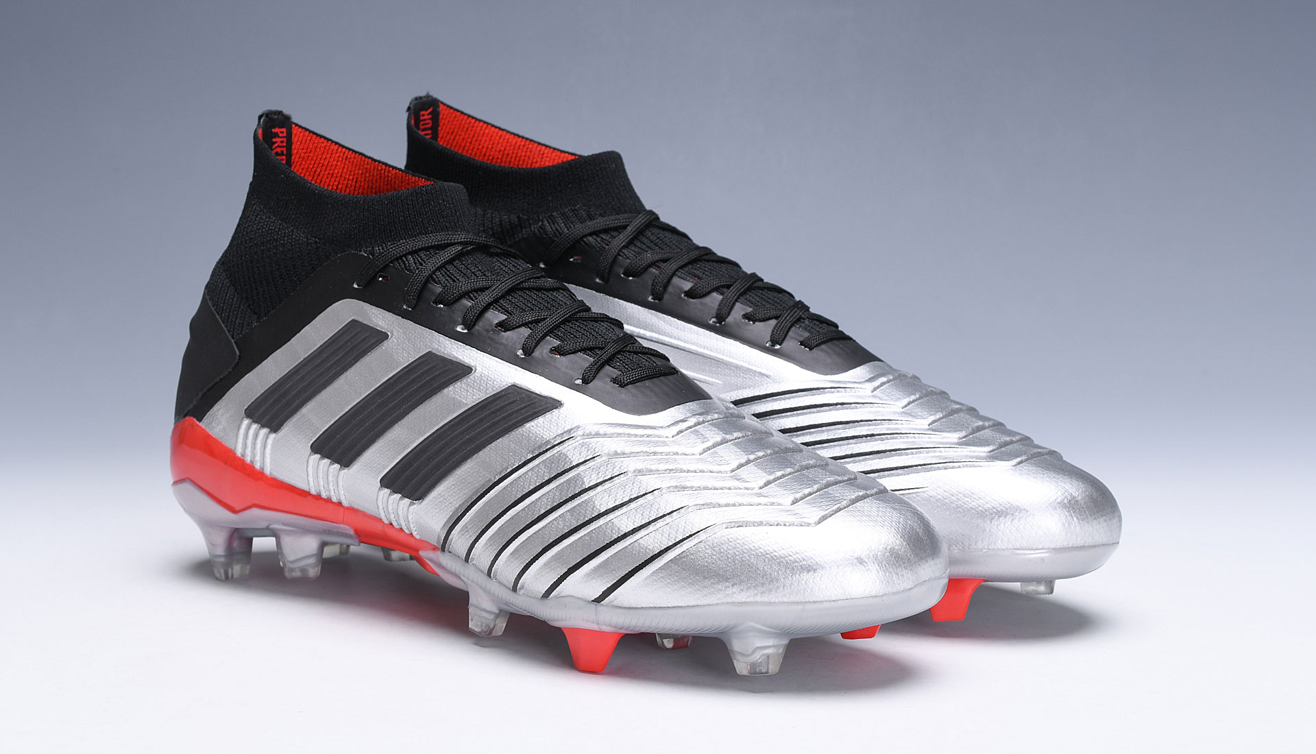 Adidas PREDATOR 19.1 FG - MEN'S CLEATS - SILVER MET CORE BLACK | F35607