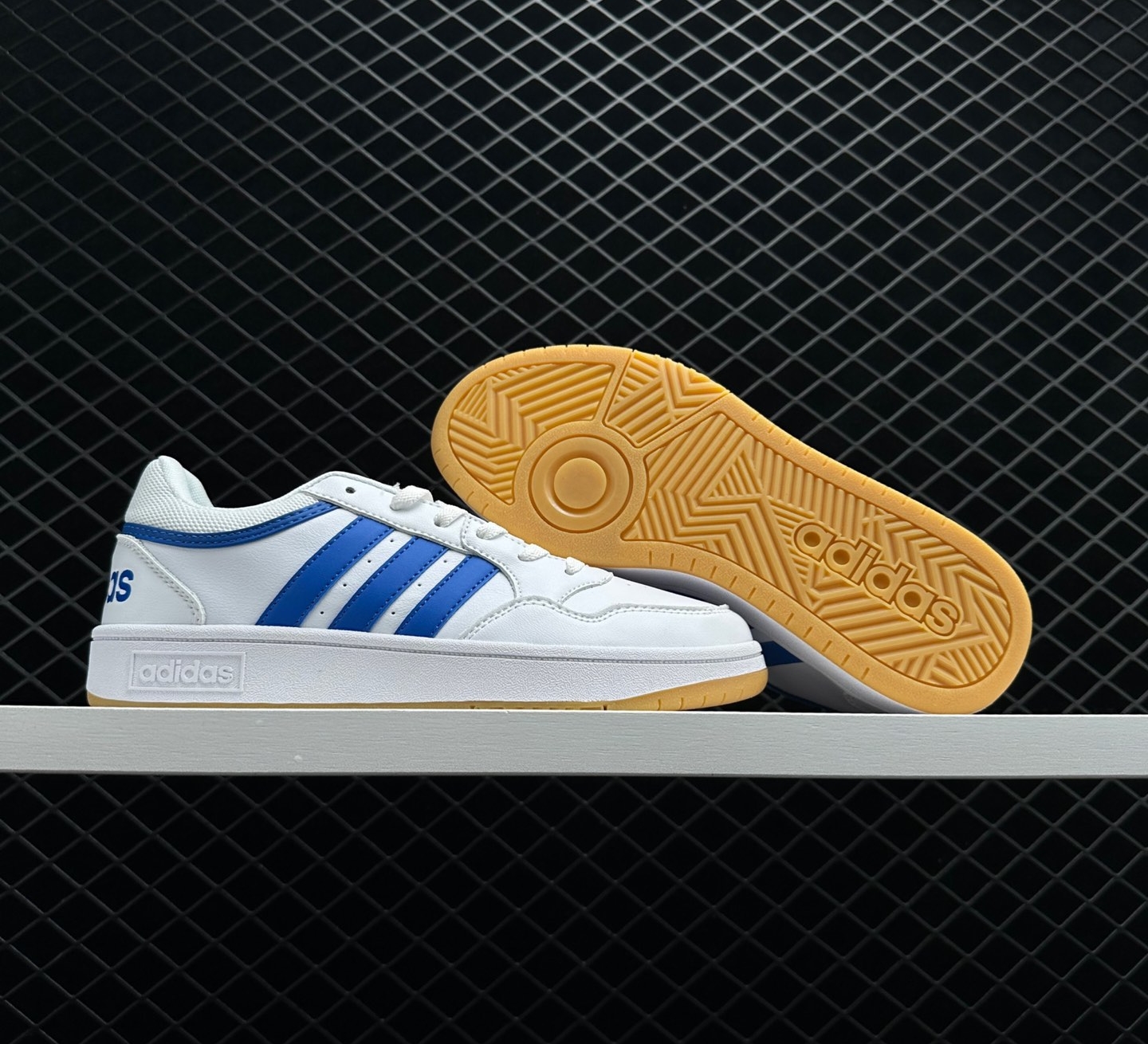 Adidas Hoops 3.0 Low Classic Vintage Shoes White Royal Blue GY5435