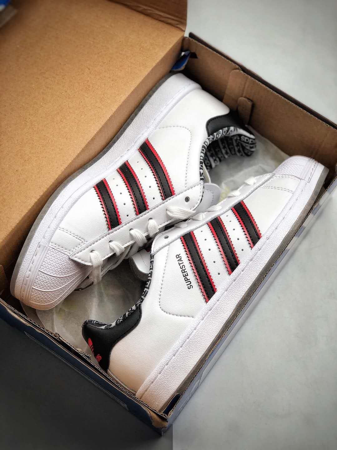 Adidas Originals Superstar Cloud White Core Black Red FW6593 - Stylish Sneakers