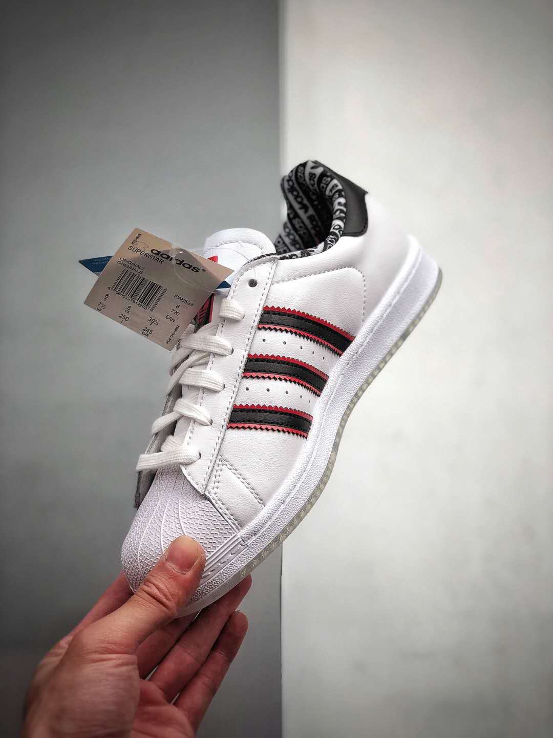 Adidas Originals Superstar Cloud White Core Black Red FW6593 - Stylish Sneakers
