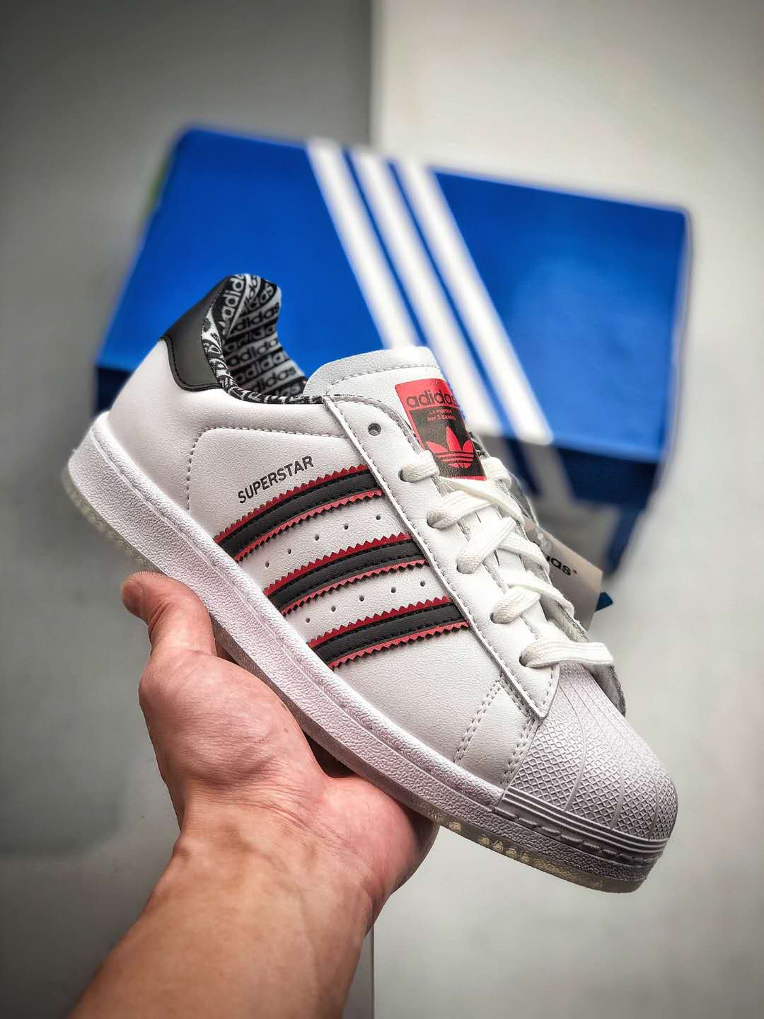 Adidas Originals Superstar Cloud White Core Black Red FW6593 - Stylish Sneakers