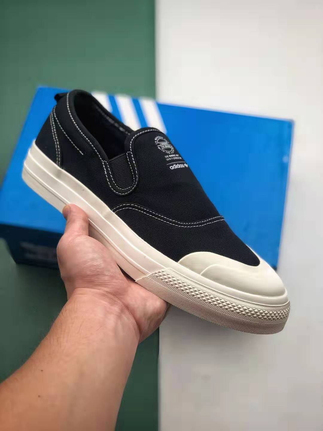 Adidas Nizza RF Slip-On Black White EF1411 - Stylish Slip-On Sneakers