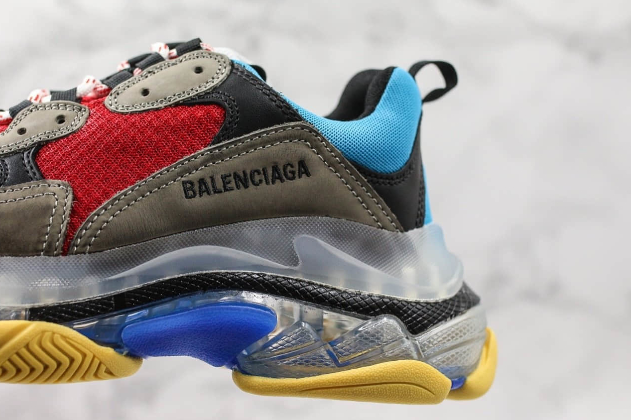 Balenciaga Triple S Blue Red Multicolor - Trendy Designer Sneakers for Men and Women