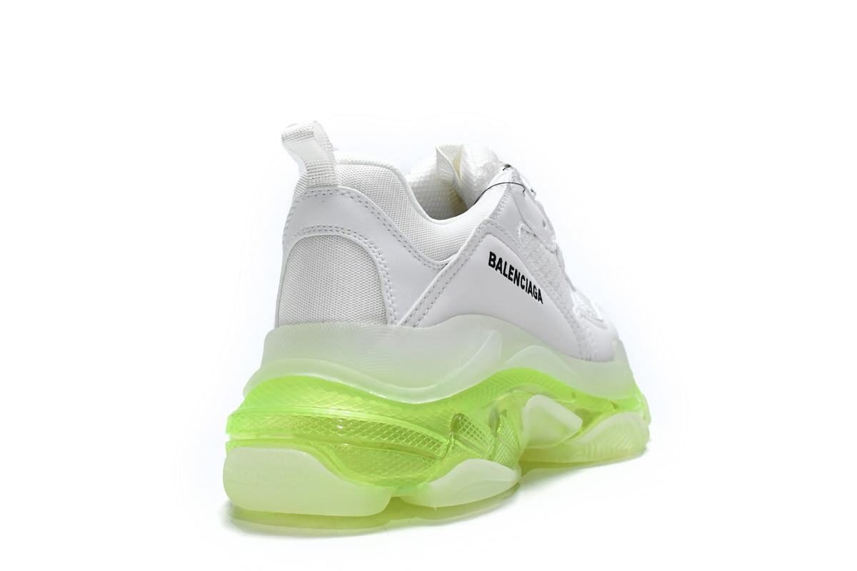 Balenciaga Triple S Sneaker - White Fluo Yellow | Clear Sole (541624W2FR19073)
