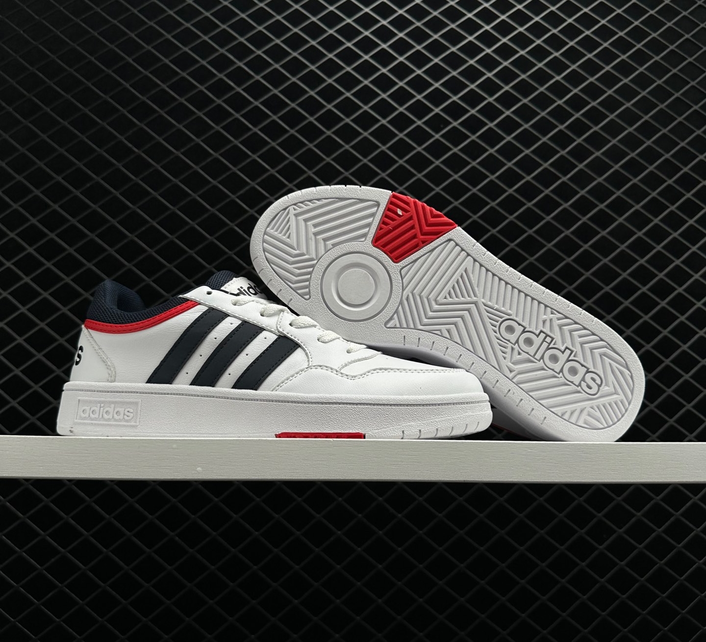 Adidas Hoops 3.0 Low Classic Vintage Shoes 'White Vivid Red' GY5427 - Fashionable Retro Footwear for the Modern Individual