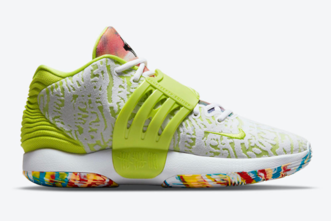 Nike KD 14 White/Lime Green-Multi-Color CZ0170-101 - Premium Performance Basketball Shoe