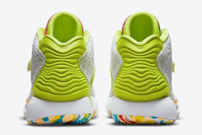 Nike KD 14 White/Lime Green-Multi-Color CZ0170-101 - Premium Performance Basketball Shoe