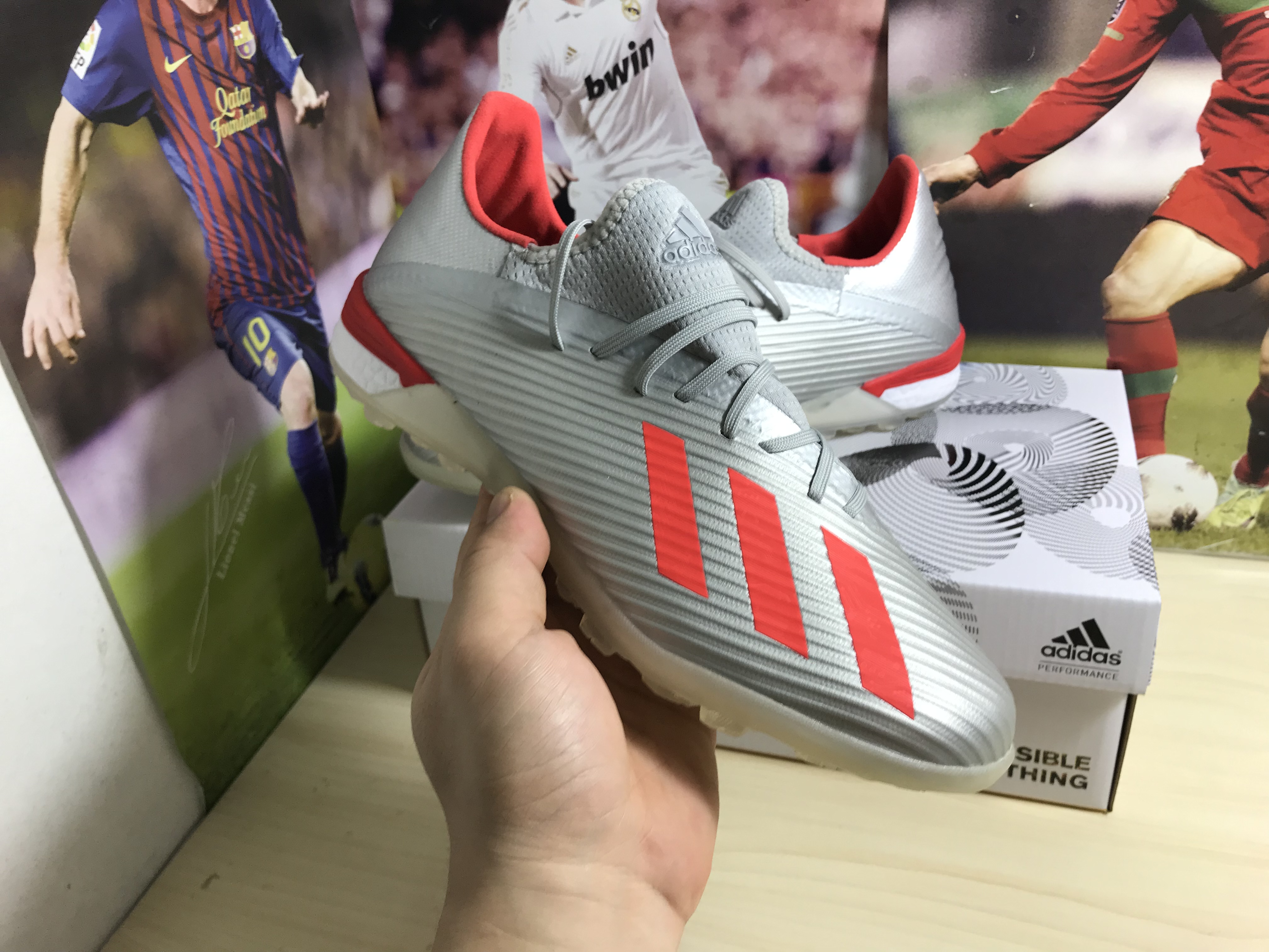 Adidas X 19.1 TF 302 Redirect - Silver Metallic Red Footwear White G25752: High-performance Turf Soccer Shoes