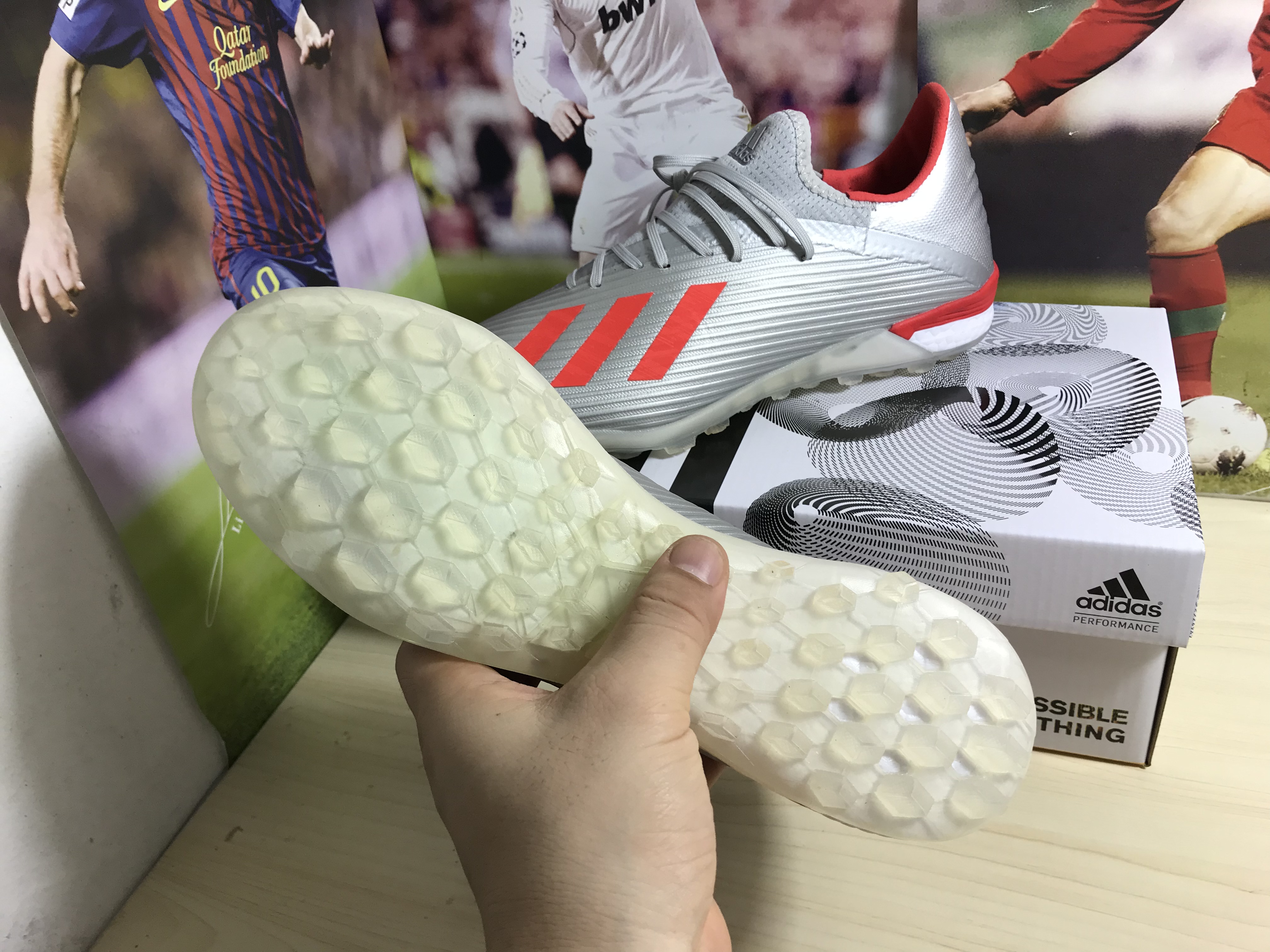 Adidas X 19.1 TF 302 Redirect - Silver Metallic Red Footwear White G25752: High-performance Turf Soccer Shoes