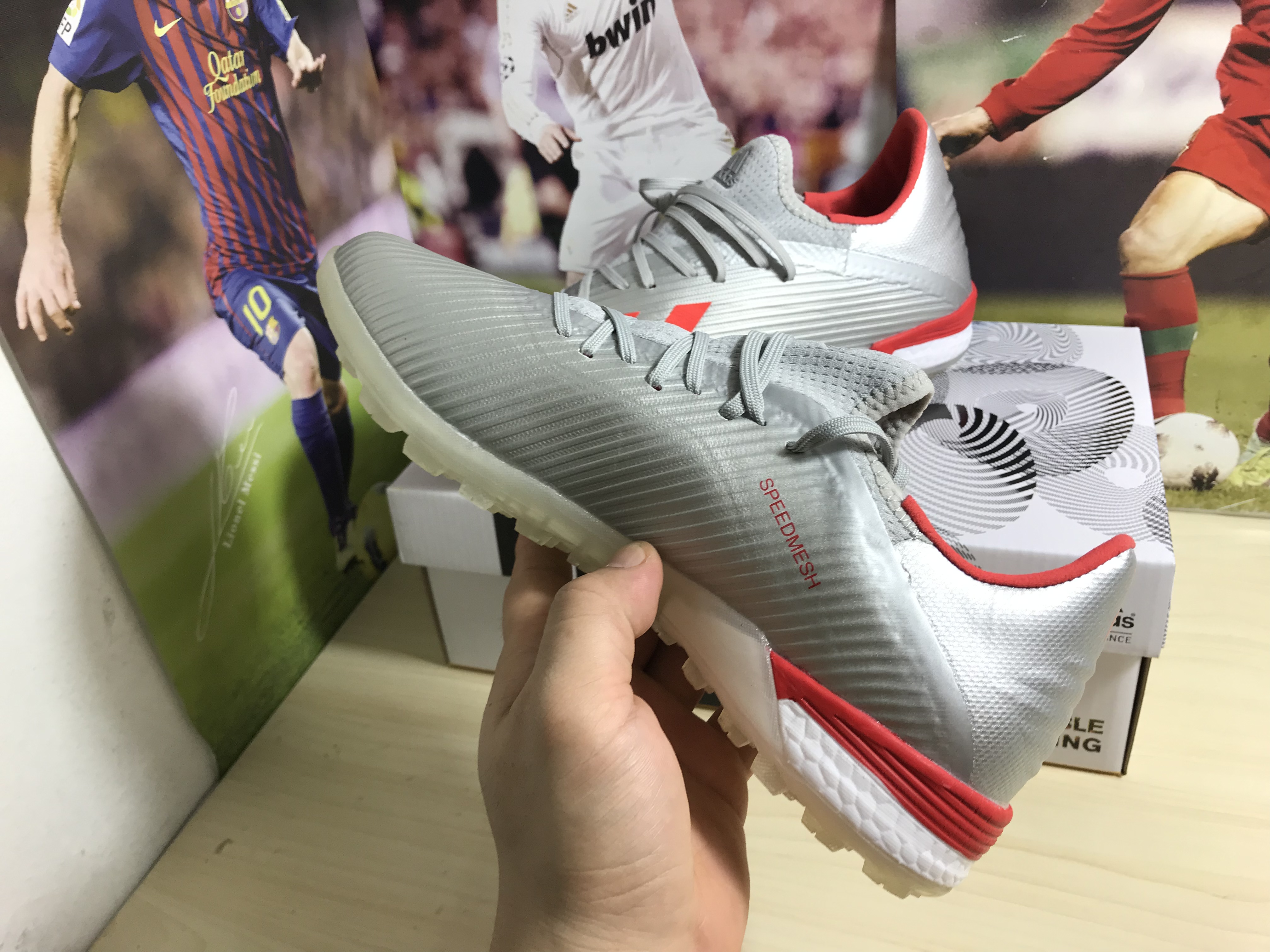 Adidas X 19.1 TF 302 Redirect - Silver Metallic Red Footwear White G25752: High-performance Turf Soccer Shoes