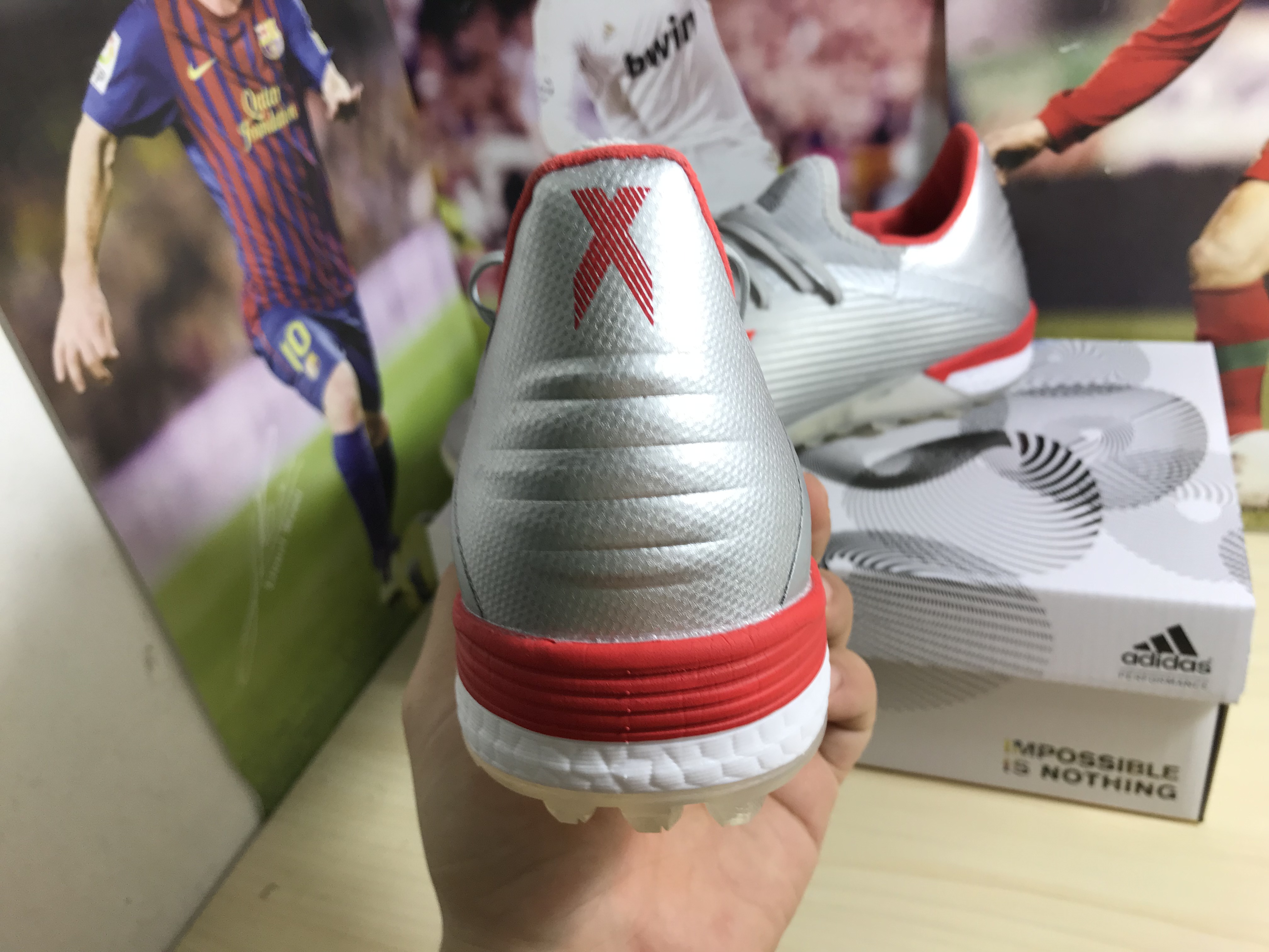 Adidas X 19.1 TF 302 Redirect - Silver Metallic Red Footwear White G25752: High-performance Turf Soccer Shoes