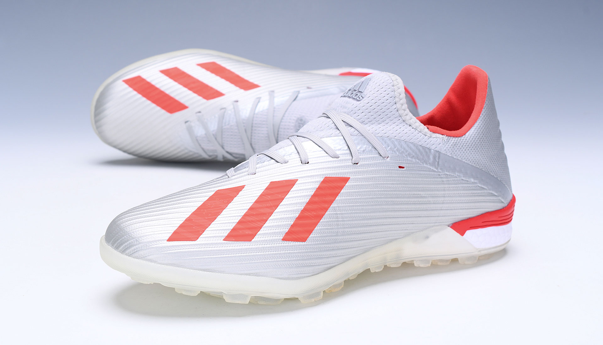 Adidas X 19.1 TF 302 Redirect - Silver Metallic Red Footwear White G25752: High-performance Turf Soccer Shoes
