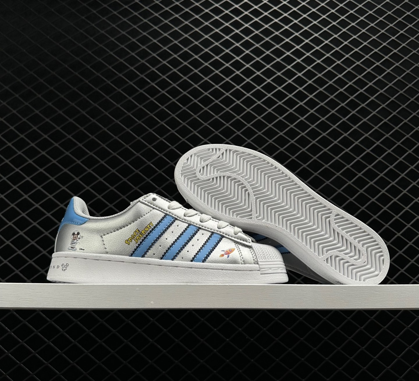 Adidas Superstar Disney Silver Light Blue Shoes - Limited Edition