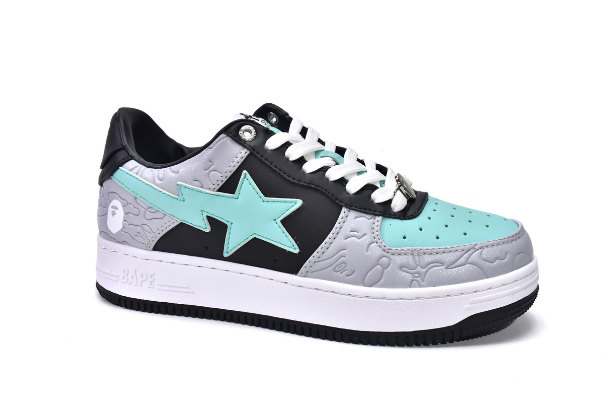 Shop the A Bathing Ape Bape Sta Low Grey Black 1H70-191-002 - Limited Stock