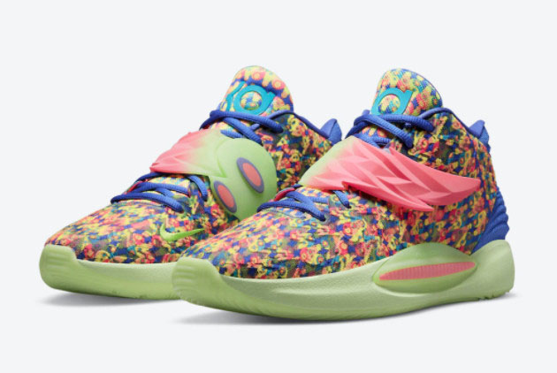 Nike KD 14 Colorful Print Wing Strap DO6902-400 - Shop Now for the Ultimate Basketball Sneakers!