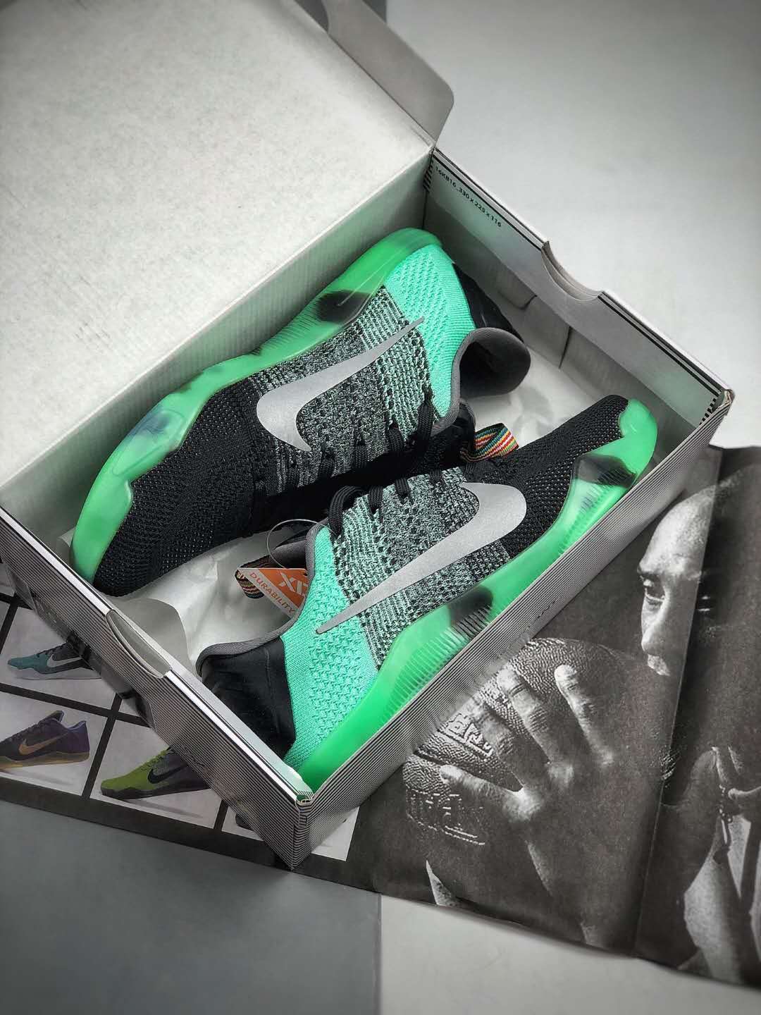 Nike Kobe 11 Elite Low All Star Green Glow Men Shoes Flyknit 822521 305 - Premium Performance and Style Nike Kobe 11 Elite Low All Star Green Glow Men Shoes Flyknit 822521 305 - Premium Performance and Style
