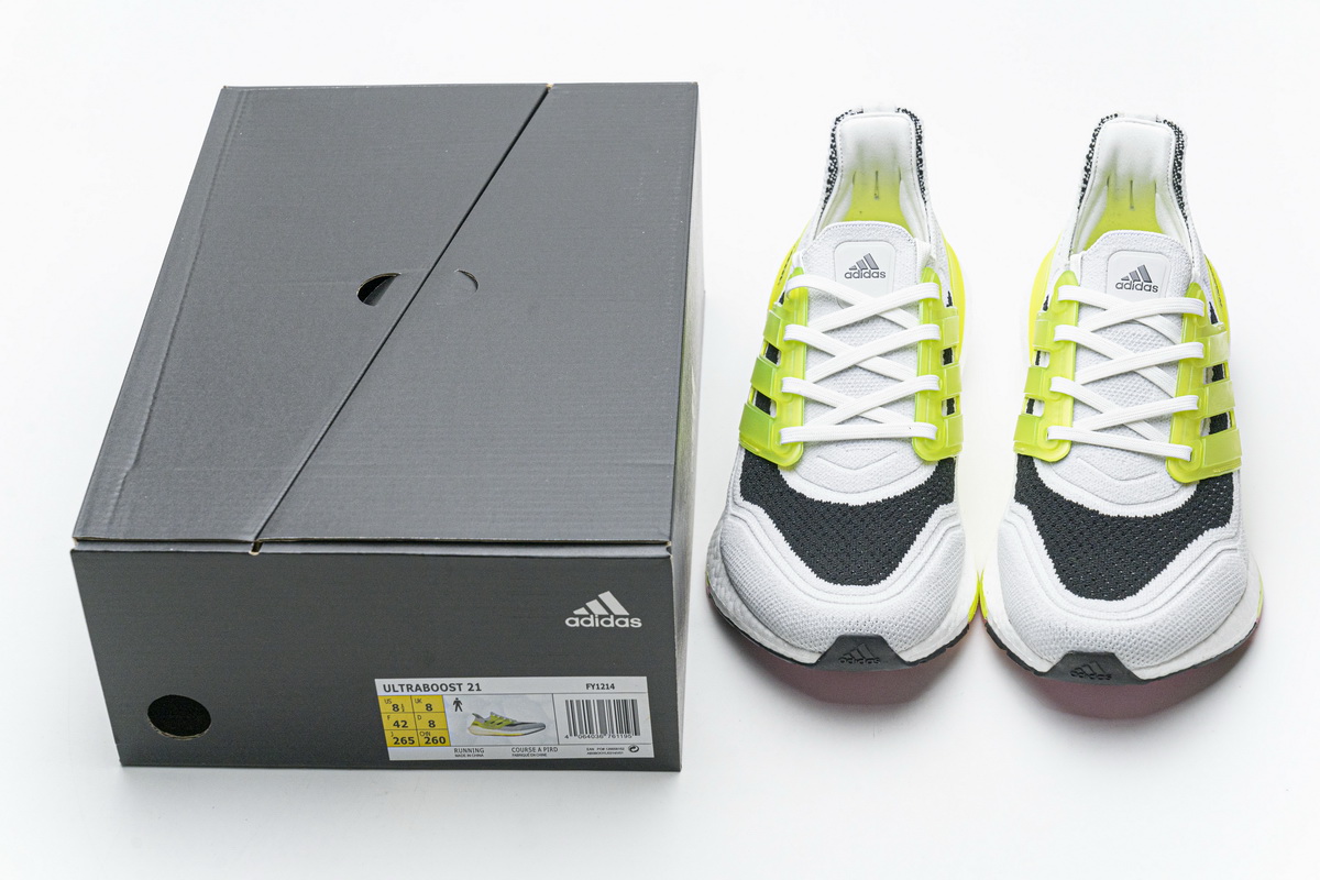 Adidas Ultra Boost 21 White Volt FY1214 - Lightweight & Responsive Runner