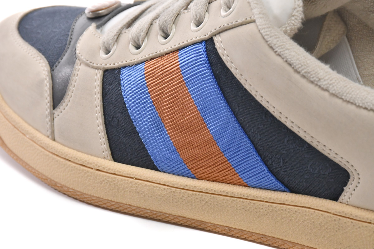 Gucci GG Screener White Blue Designer Sneakers - Limited Edition