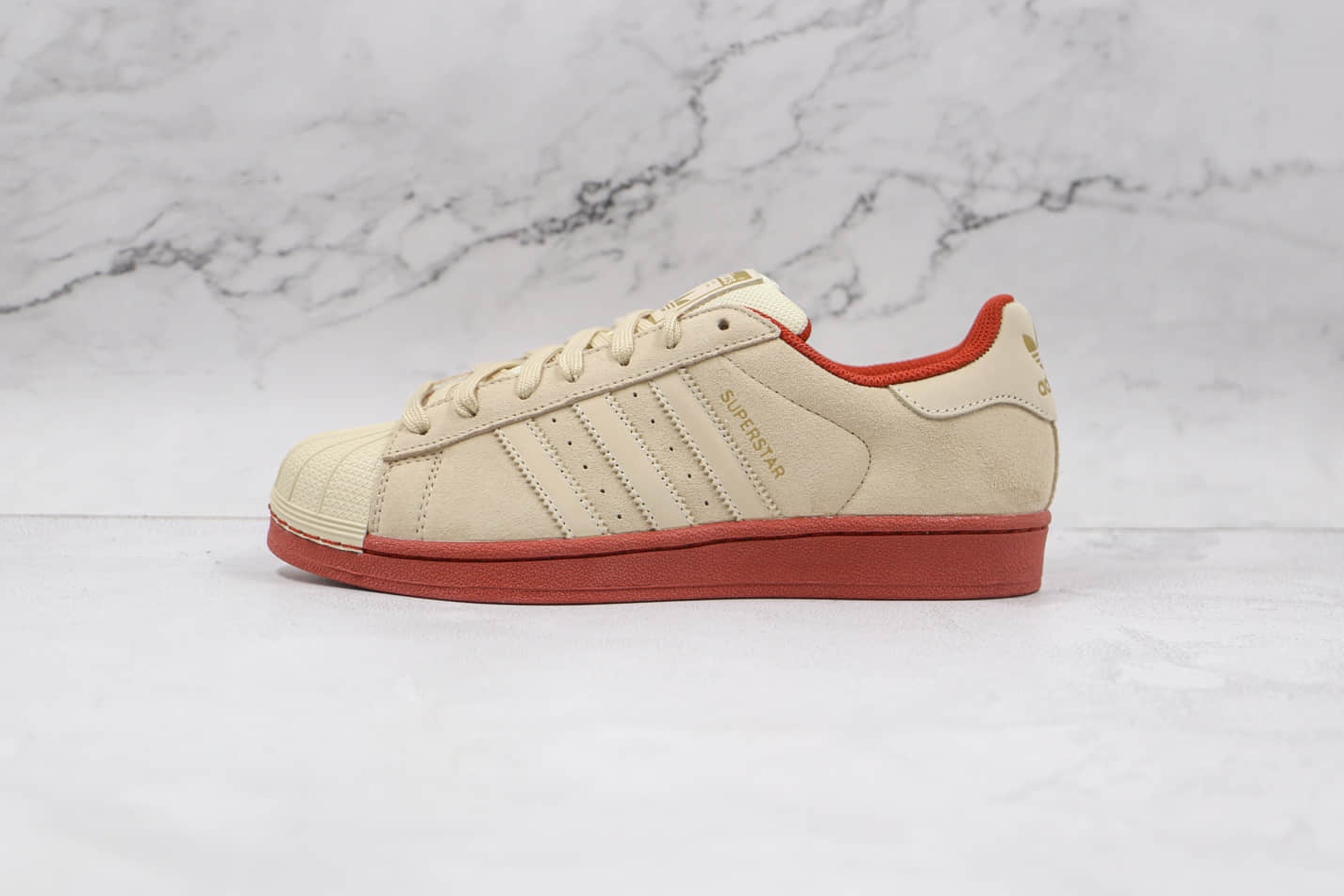 Adidas Originals Superstars White Red Metallic Gold | Premium Sneakers