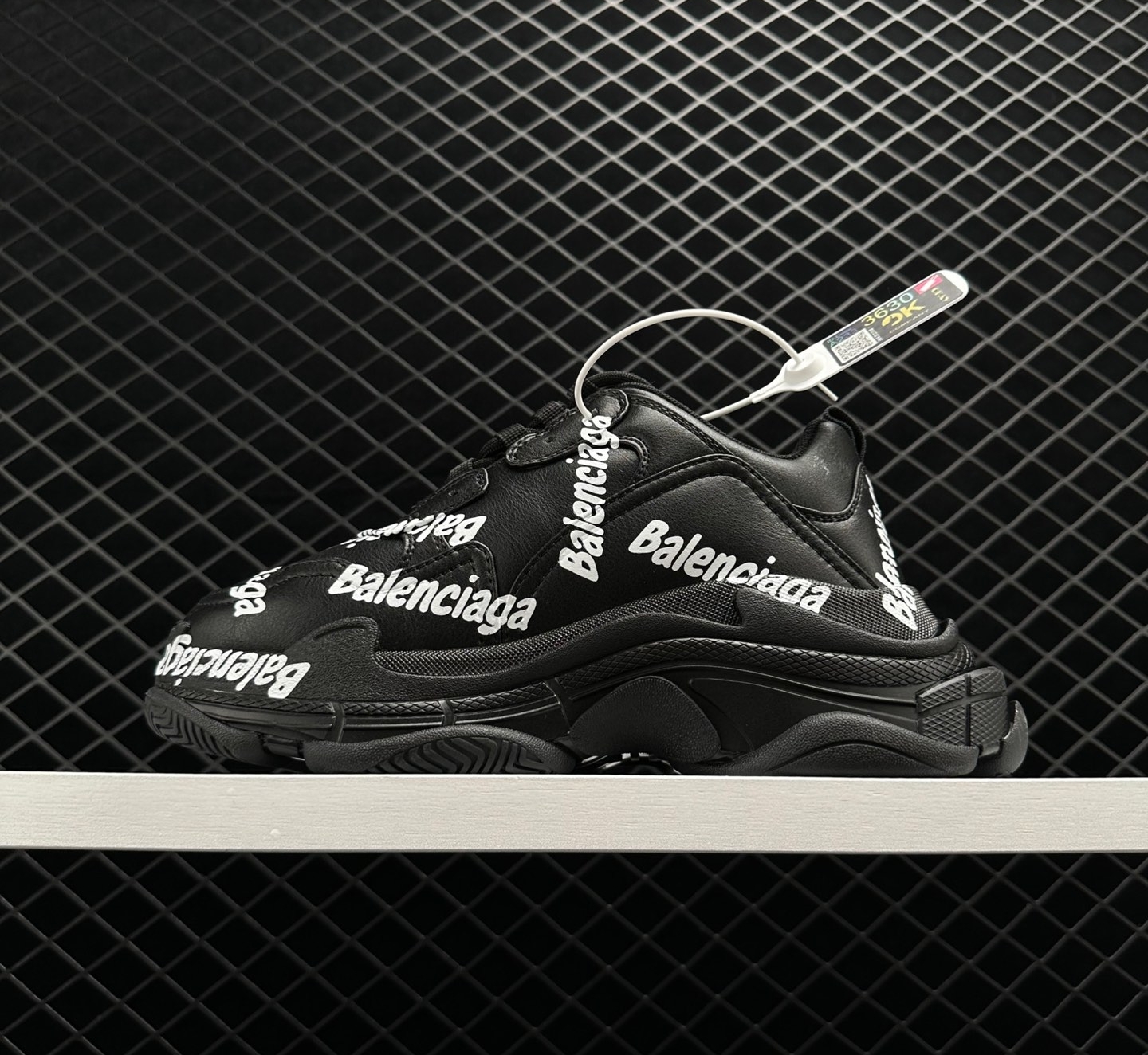 Balenciaga Triple S Logotype Black Sneakers | Style 536737 W2FAB 1090