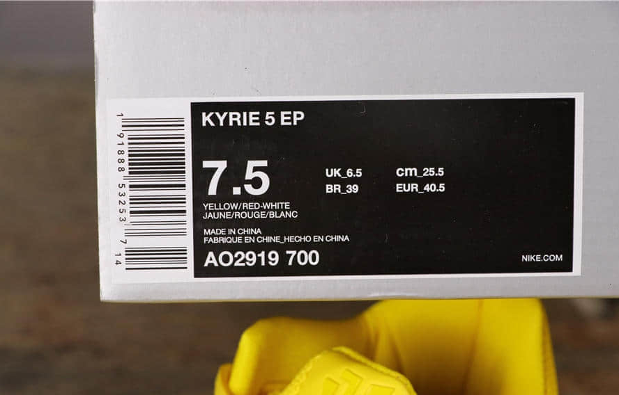 Nike Kyrie V 5 EP Yellow Black Jaune Ivring Basketball Shoes AO2919-700 - Shop Now at Unbeatable Prices!